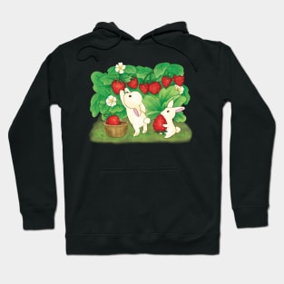 Cute Rabbits Strawberry Picking Hoodie